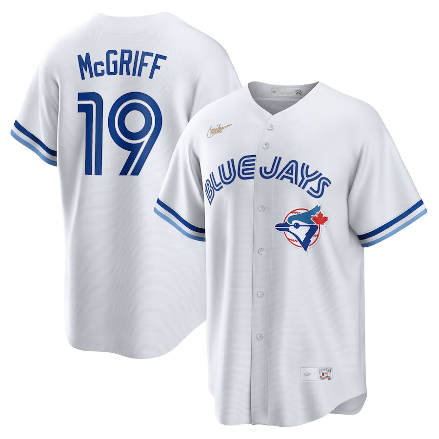 Men's Toronto Blue Jays Fred McGriff Nike White Cooperstown Collection 2023 Hall of Fame Inline Replica Jersey