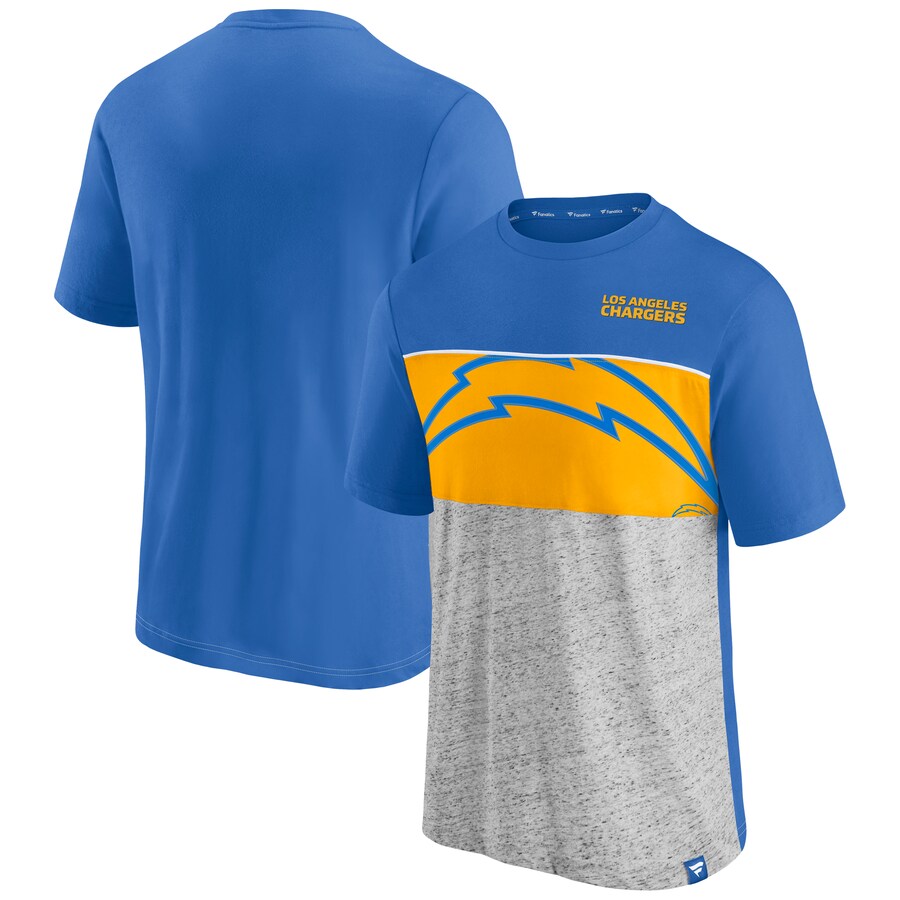 Men's Los Angeles Chargers Fanatics Powder Blue Colorblock T-Shirt