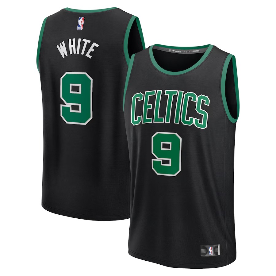 Men's Boston Celtics Derrick White Fanatics Black Fast Break Replica Player Jersey - Statement Edition