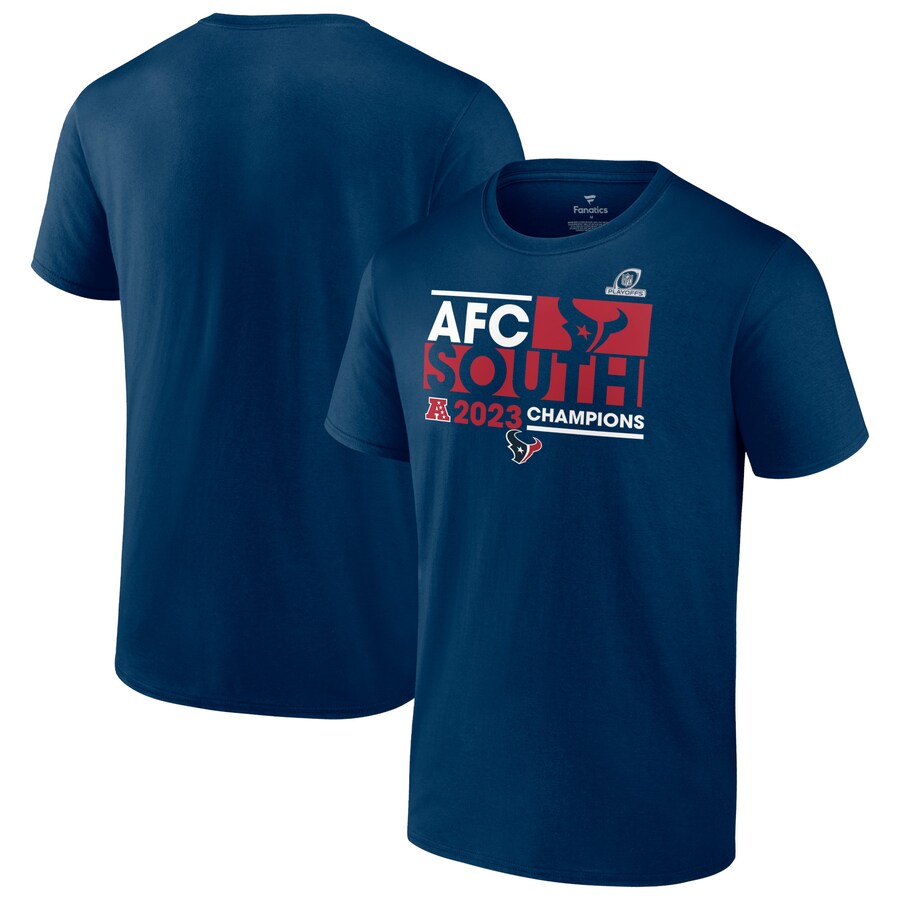 Men's Houston Texans  Fanatics Navy 2023 AFC South Division Champions Conquer T-Shirt