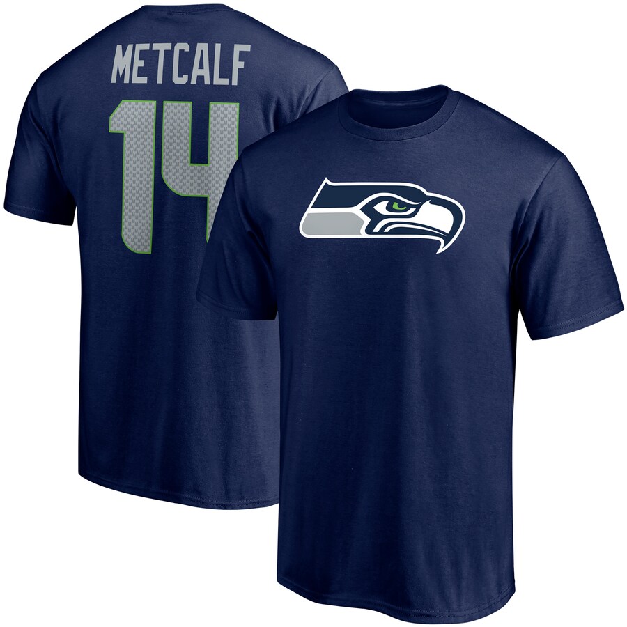 Men's Seattle Seahawks DK Metcalf Fanatics College Navy Player Icon Name & Number T-Shirt