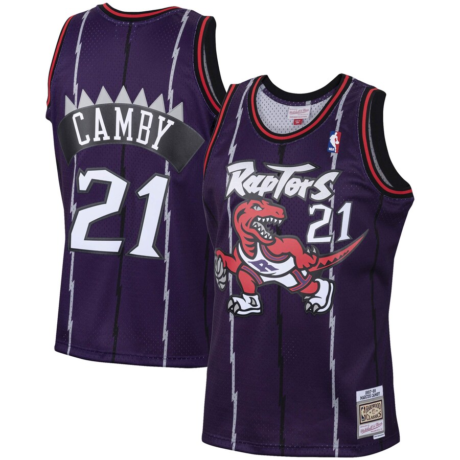 Men's Toronto Raptors Marcus Camby Mitchell & Ness Purple 1998/99 Hardwood Classics Swingman Jersey