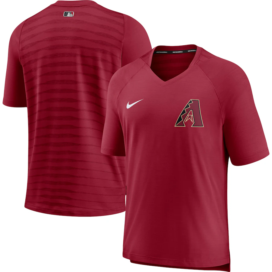 Men's Arizona Diamondbacks Nike Red Authentic Collection Pregame Performance V-Neck T-Shirt