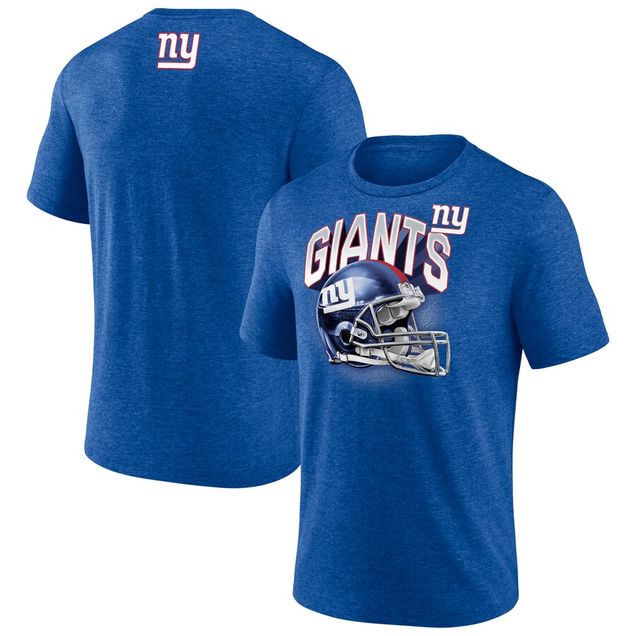 Men's New York Giants  Fanatics Heather Royal Tri-Blend Helmet End Around T-Shirt