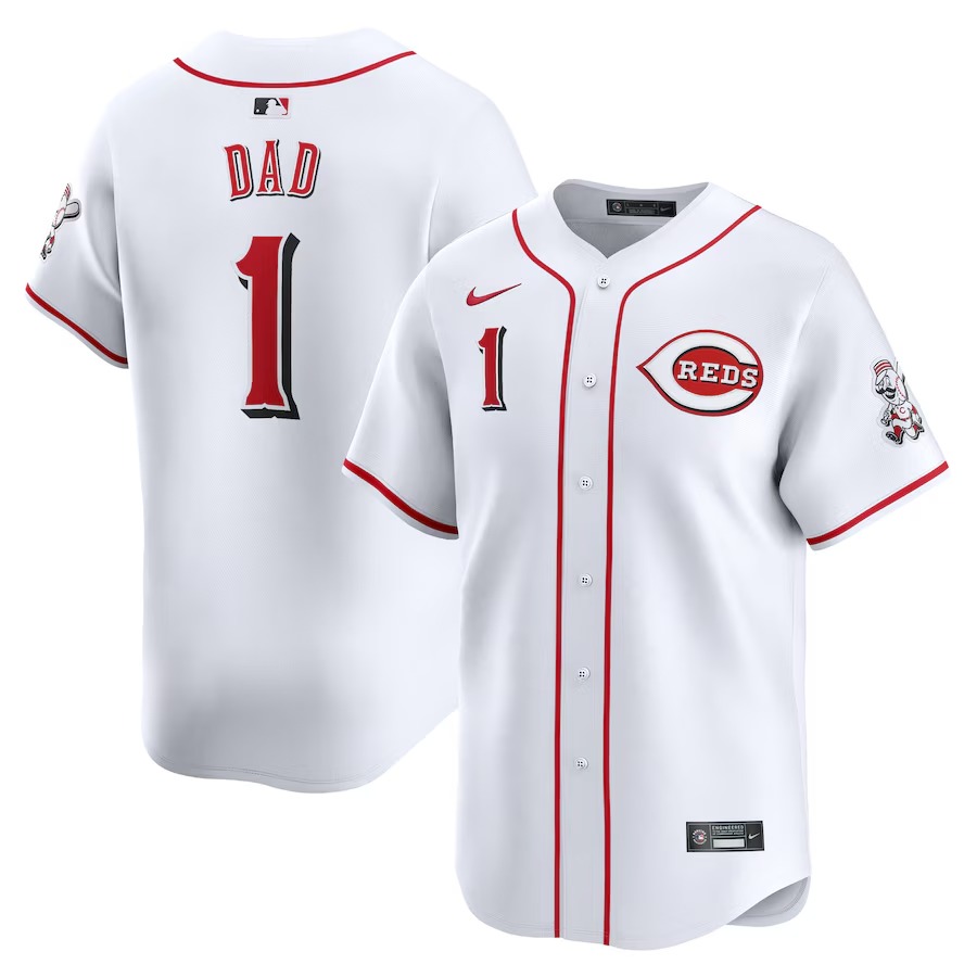 Men's Cincinnati Reds Nike White #1 Dad Home Limited Jersey