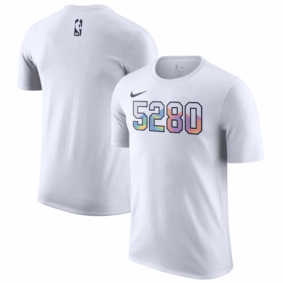 Men's Denver Nuggets Nike White 2024/25 City Edition Essential Logo T-Shirt