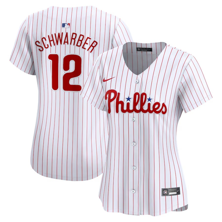 Women's Philadelphia Phillies Kyle Schwarber Nike White Home Limited Jersey
