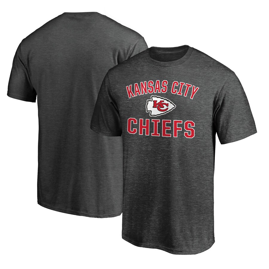 Men's Kansas City Chiefs Fanatics Heather Charcoal Victory Arch T-Shirt