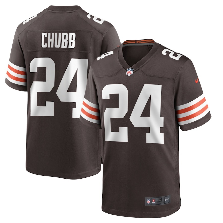 Men's Cleveland Browns Nick Chubb Nike Brown Game Jersey