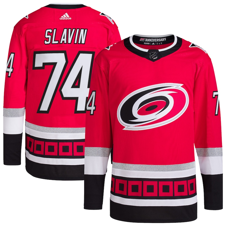 Men's Carolina Hurricanes Jaccob Slavin adidas Red Alternate Primegreen Authentic Player Jersey