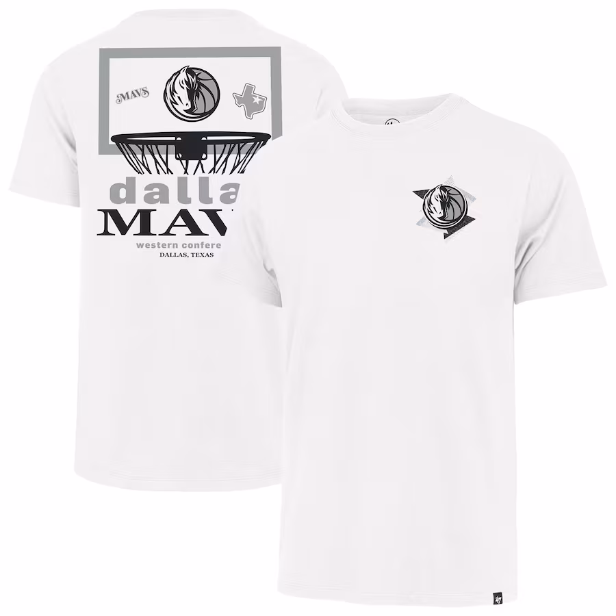 Men's Dallas Mavericks  '47 White City Edition Backboard Franklin T-Shirt