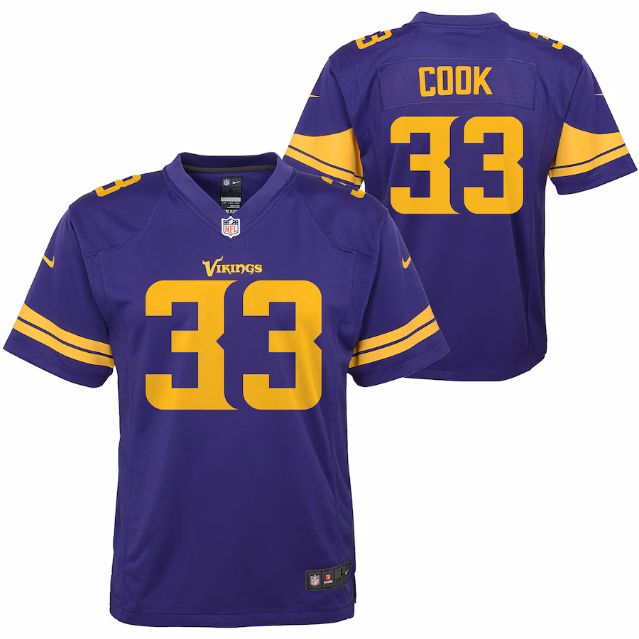 Youth Minnesota Vikings Dalvin Cook Nike Purple Color Rush Alternate Player Game Jersey