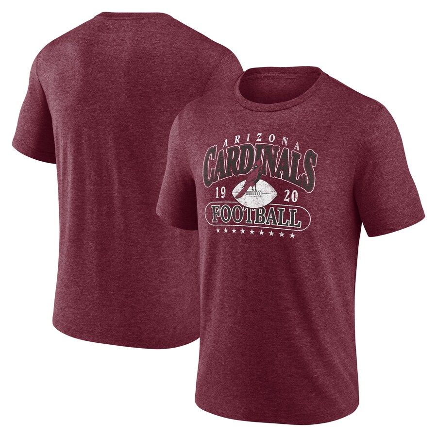 Men's Arizona Cardinals Fanatics Heather Cardinal Official Retro Tri-Blend T-Shirt