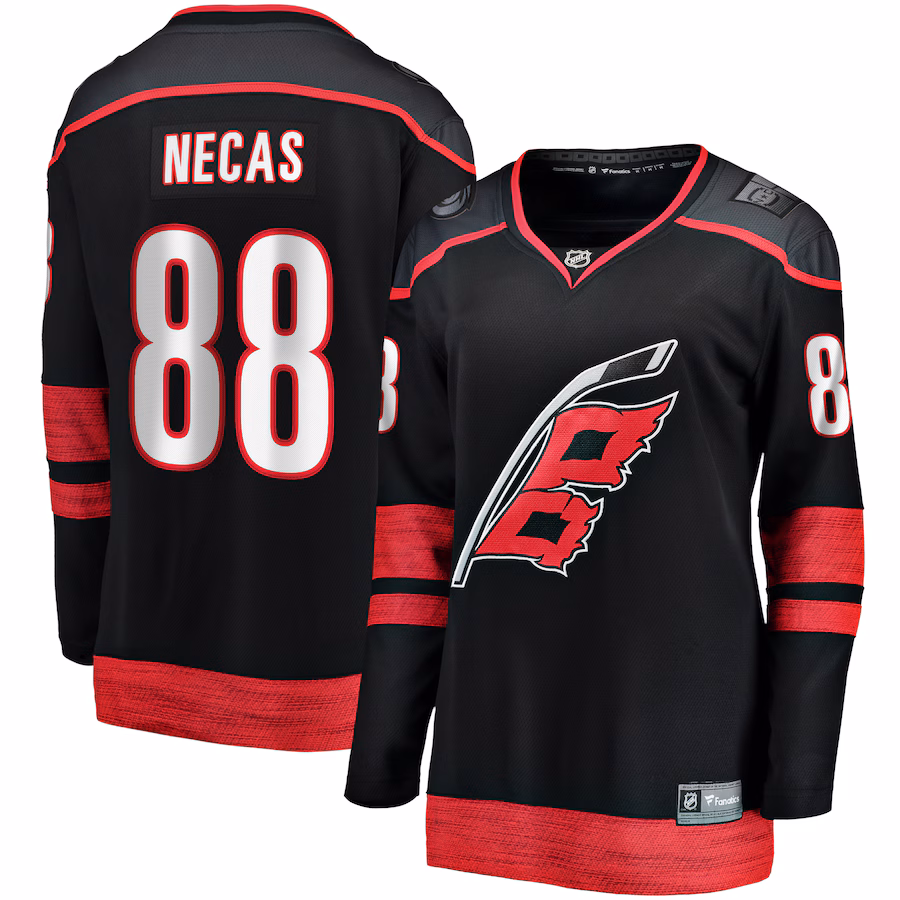 Women's Carolina Hurricanes Martin Necas Fanatics Black Home Breakaway Player Jersey