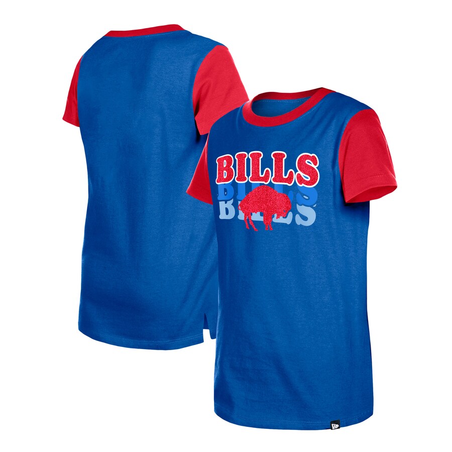 Youth Buffalo Bills New Era Royal Throwback Glitter Gel T-Shirt