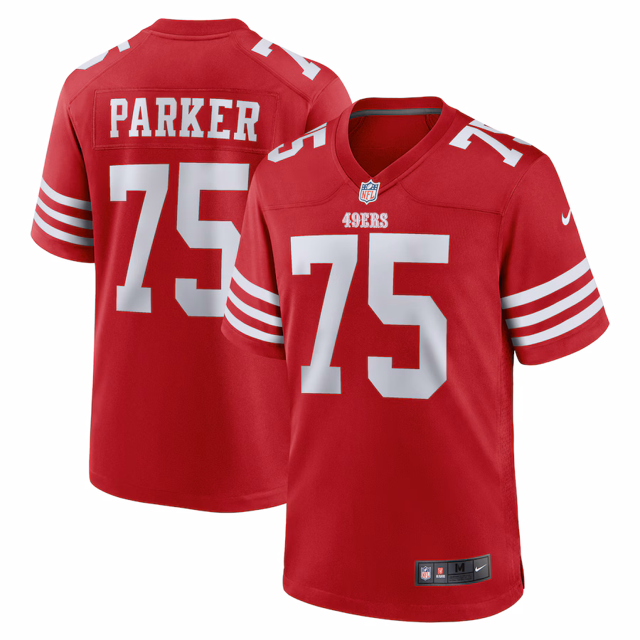 Men's San Francisco 49ers Brandon Parker Nike  Scarlet Team Game Jersey