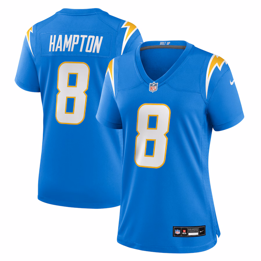 Women's Los Angeles Chargers Omarion Hampton Nike Powder Blue Team Game Jersey