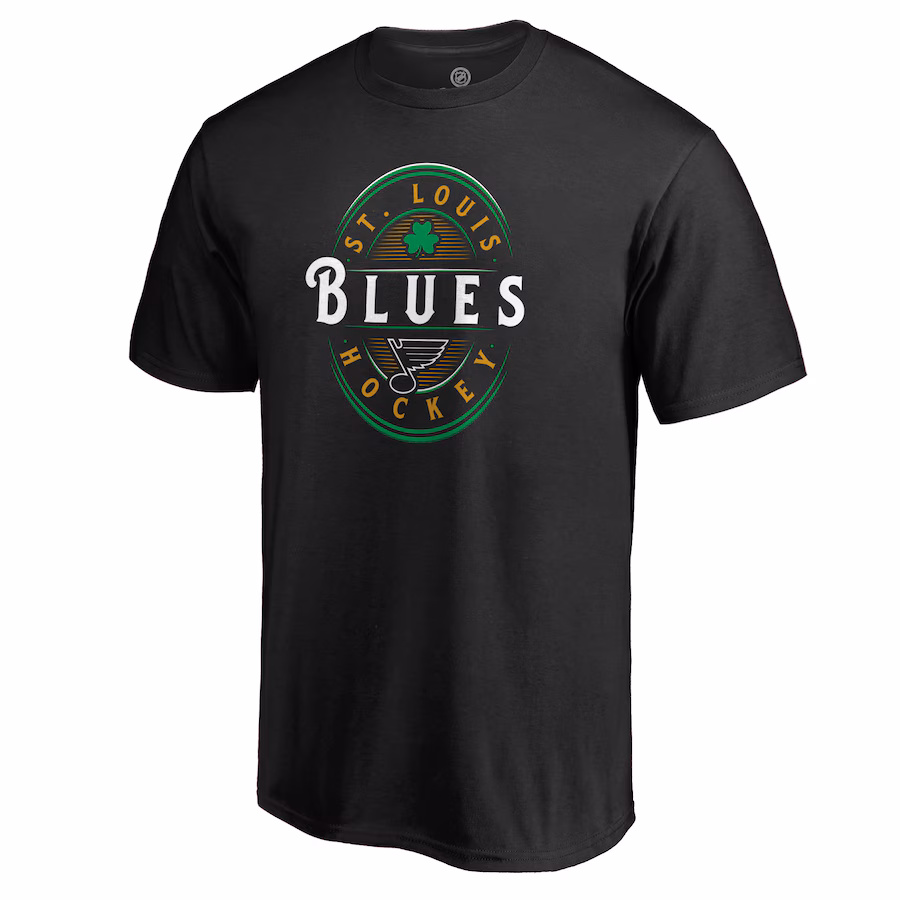 Men's St. Louis Blues Black St. Patrick's Day Forever Lucky T-Shirt