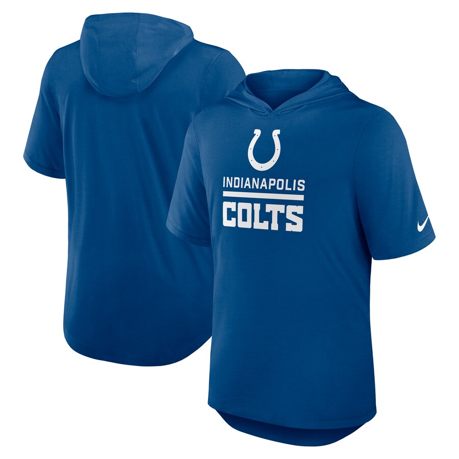 Men's Indianapolis Colts Nike Royal Lockup Tri-Blend Hoodie T-Shirt