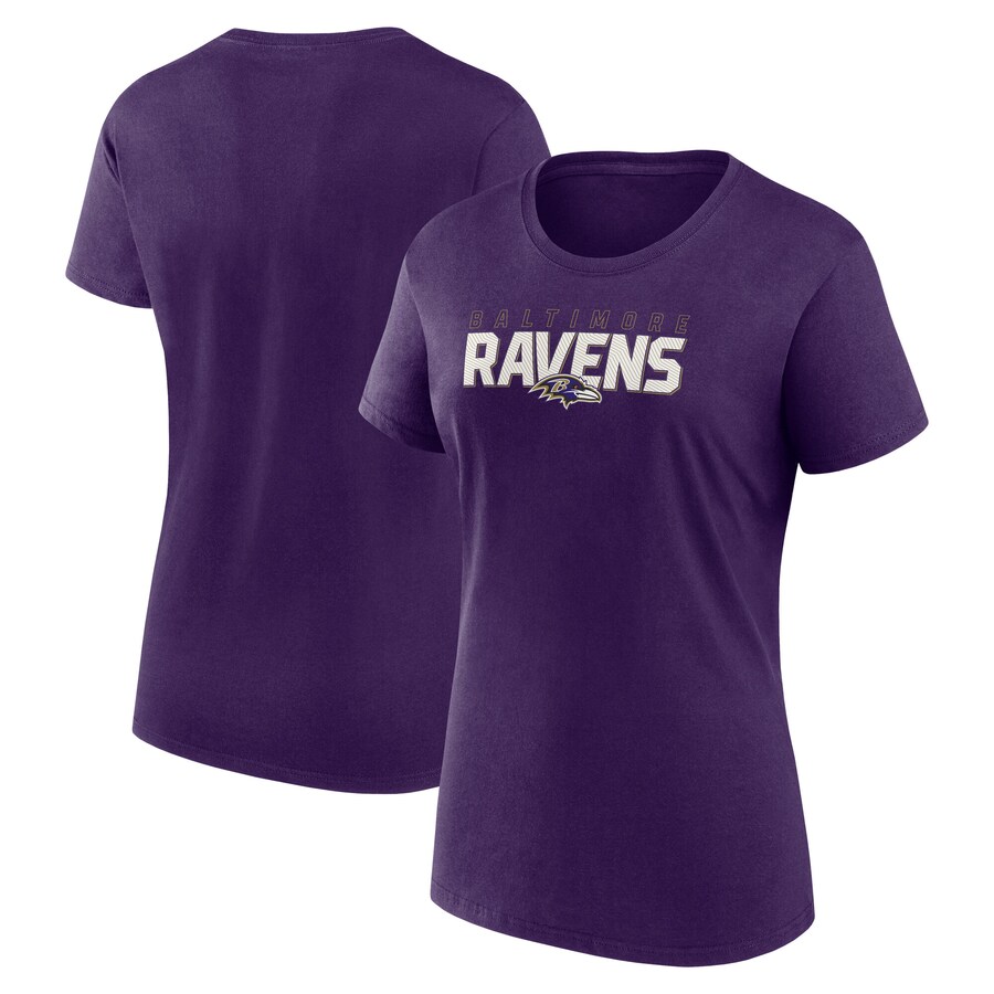 Women's Baltimore Ravens Logo Athletic Purple Lean T-Shirt