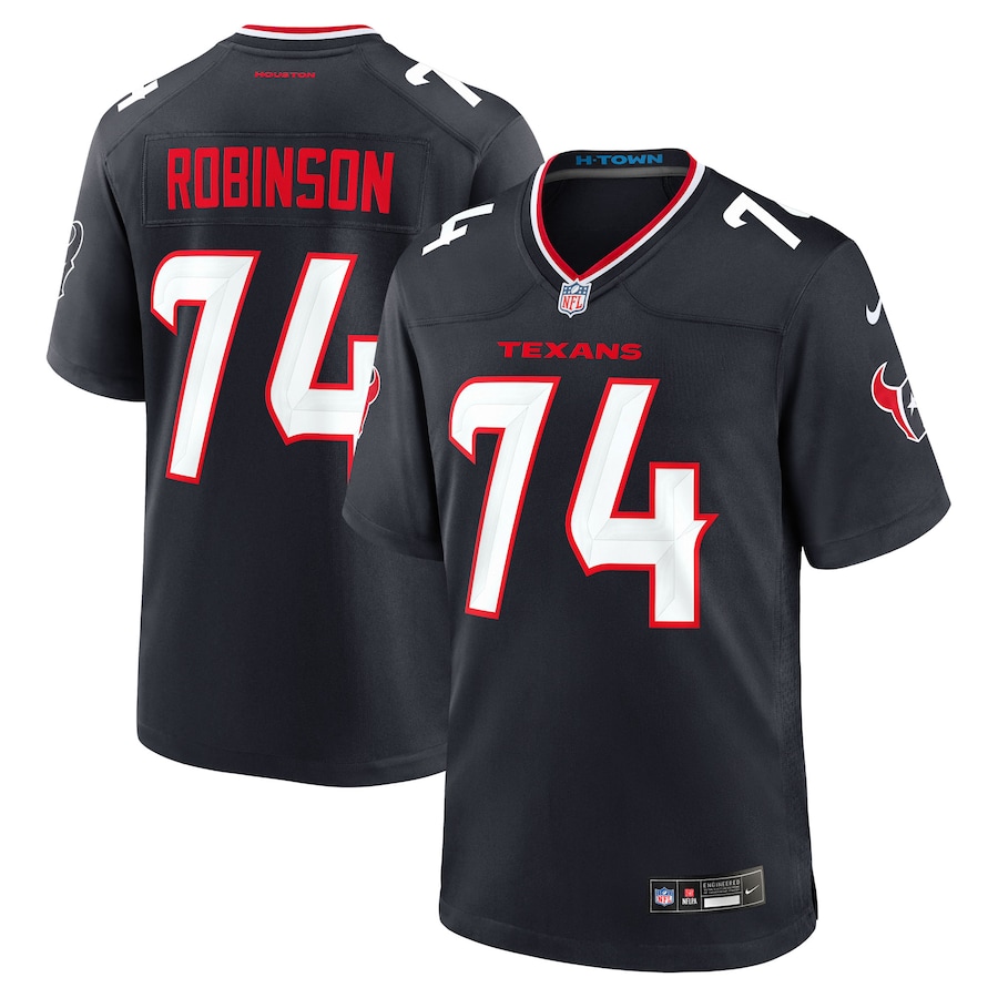 Men's Houston Texans Cam Robinson Nike Navy Team Game Jersey