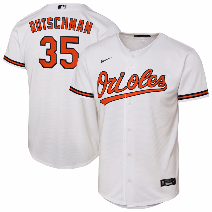 Youth Baltimore Orioles Adley Rutschman Nike White Home Replica Player Jersey
