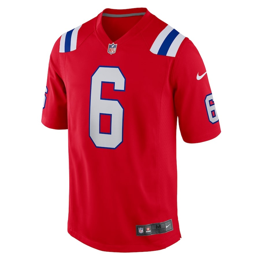 Men's New England Patriots Christian Gonzalez Nike Red Alternate Team Game Jersey