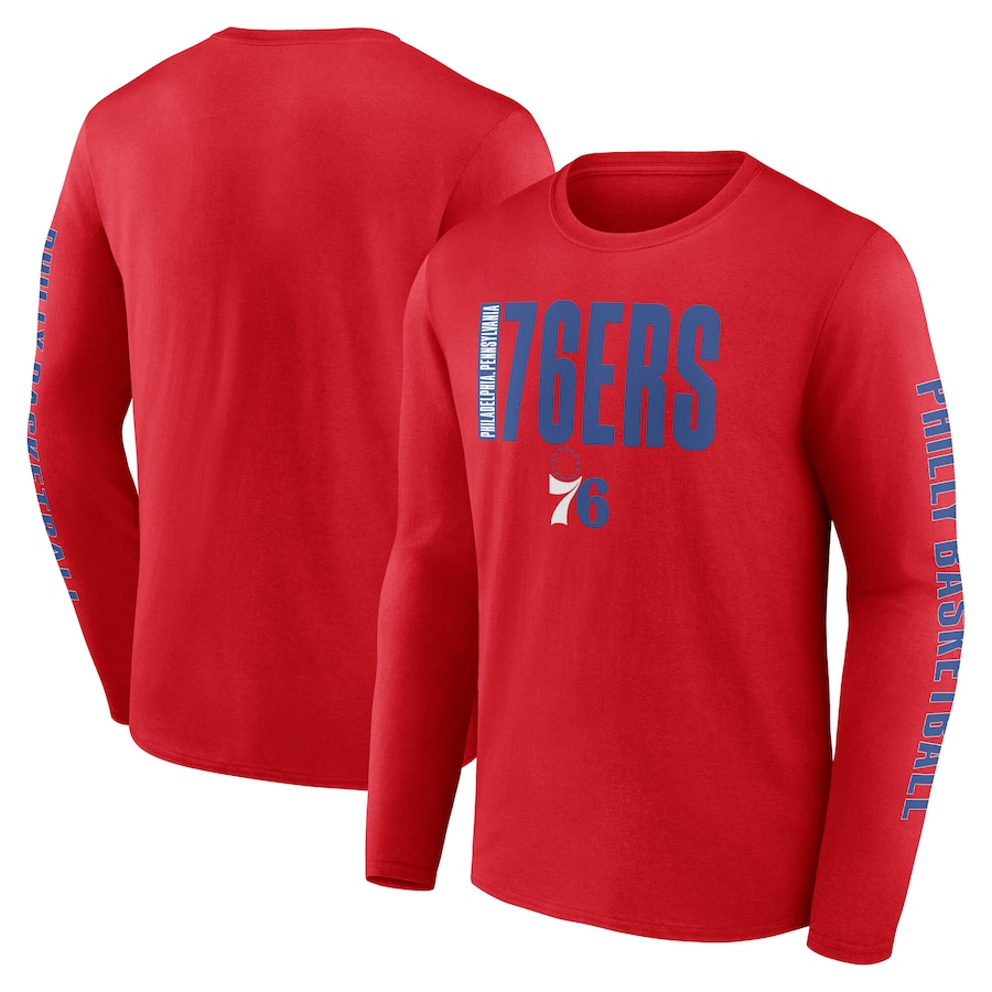 Men's Philadelphia 76ers Red Vision Long Sleeve T-Shirt