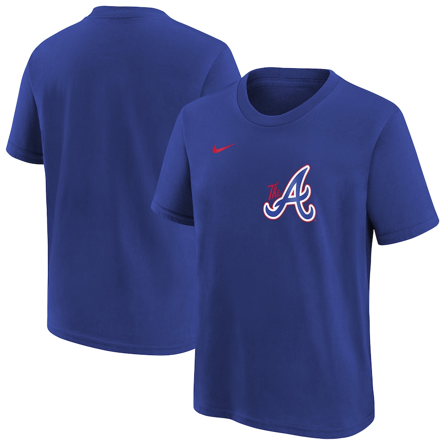 Youth Atlanta Braves Nike Royal City Connect Wordmark T-Shirt