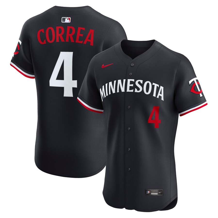 Men's Minnesota Twins Carlos Correa Nike Navy Alternate 2 Elite Jersey