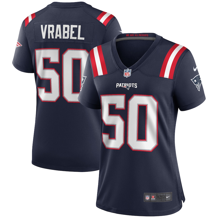 Women's New England Patriots Mike Vrabel Nike Navy Game Retired Player Jersey