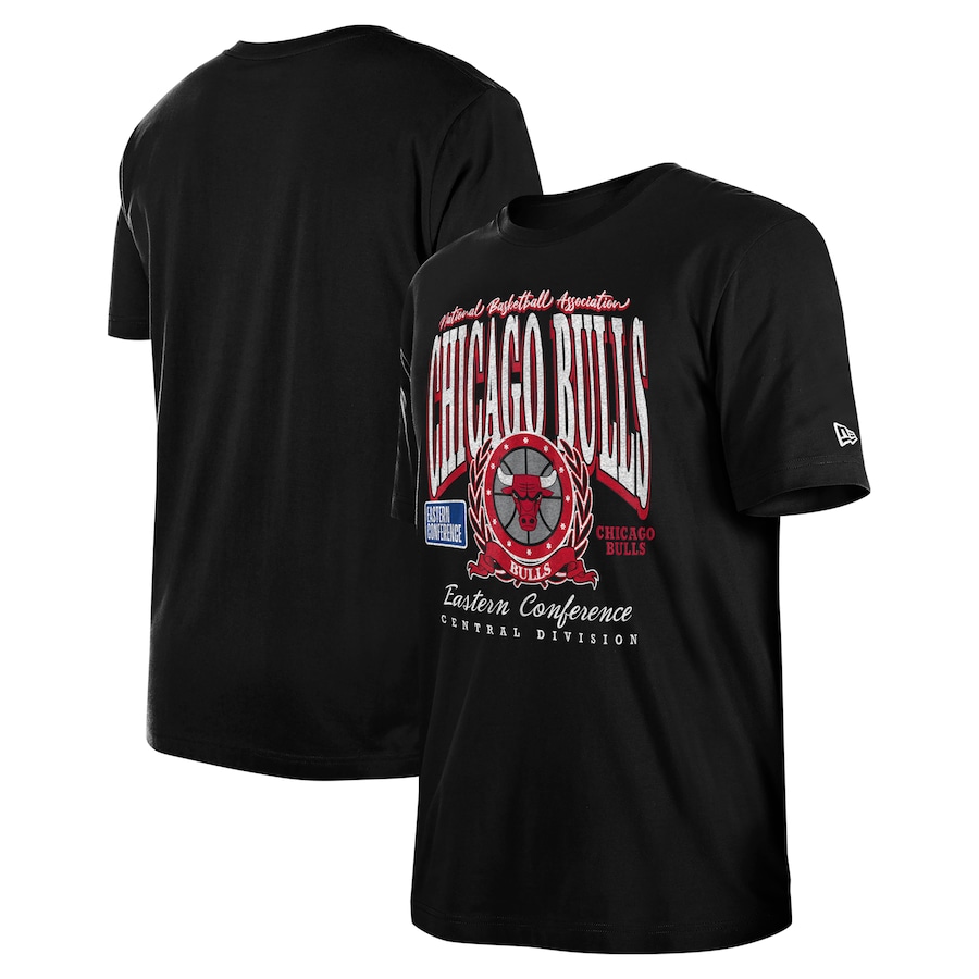 Unisex Chicago Bulls  New Era Black Oversized Essentials Boxy T-Shirt