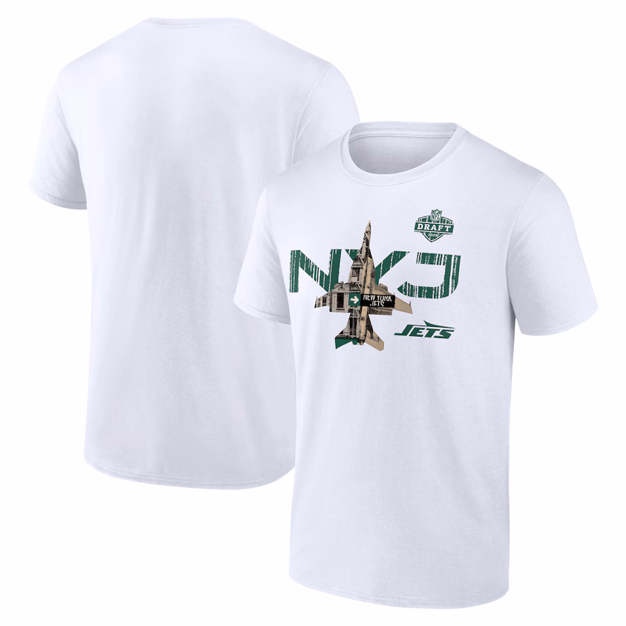Men's New York Jets White 2025 NFL Draft T-Shirt