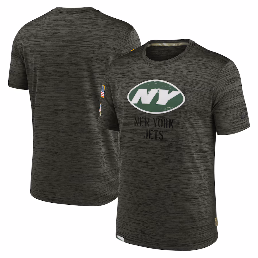 Men's New York Jets Nike Olive Salute to Service Velocity Team T-Shirt