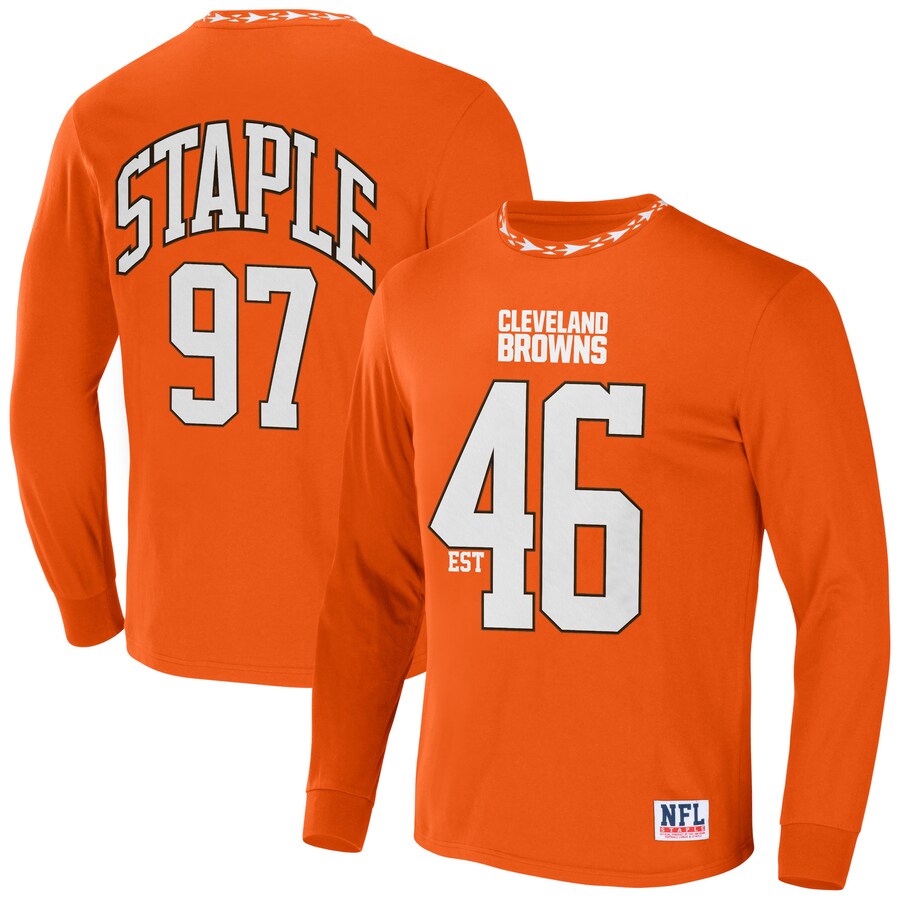 Men's Cleveland Browns NFL x Staple Orange Core Team Long Sleeve T-Shirt