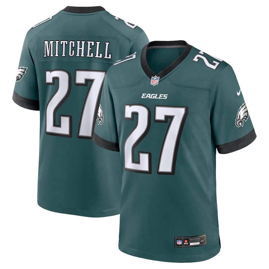 Men's Philadelphia Eagles Quinyon Mitchell Nike Midnight Green Team Game Jersey