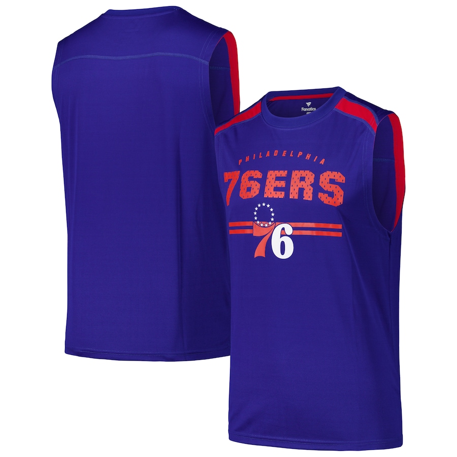 Men's Philadelphia 76ers Fanatics Royal Birdseye Muscle Tank Top