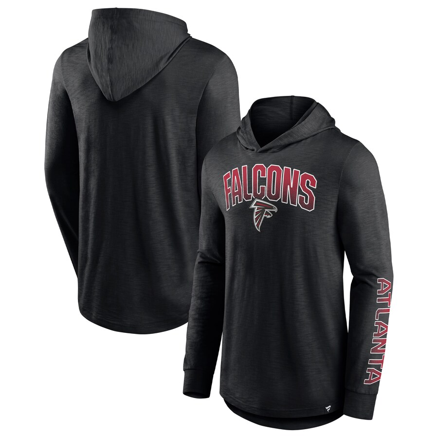 Men's Atlanta Falcons Fanatics Black Front Runner Long Sleeve Hooded T-Shirt