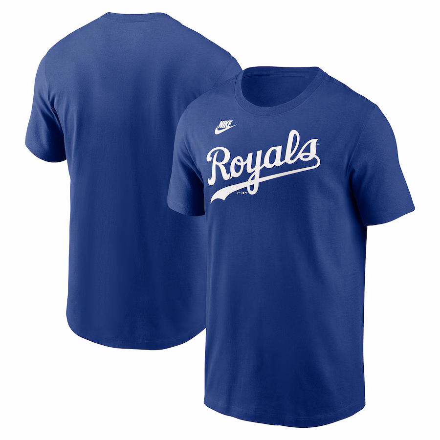 Men's Kansas City Royals Nike Royal Cooperstown Wordmark T-Shirt