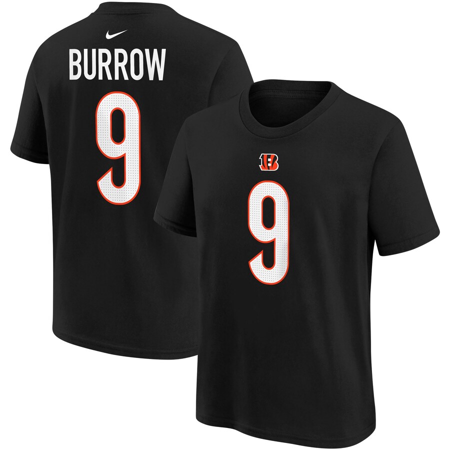 Youth Cincinnati Bengals Joe Burrow Nike Black Player Name & Number T-Shirt