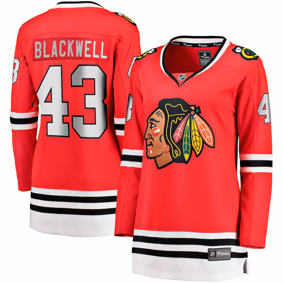 Women's Chicago Blackhawks Colin Blackwell Fanatics Red Home Breakaway Player Jersey