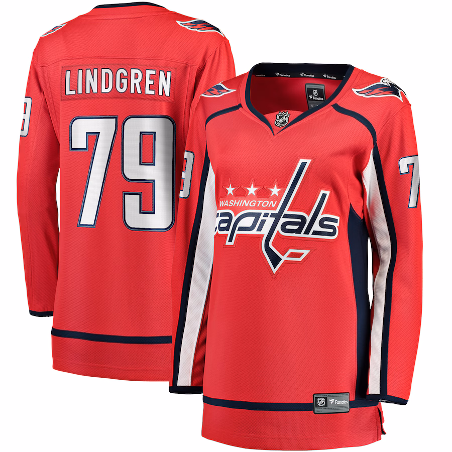 Women's Washington Capitals Charlie Lindgren Fanatics Red Home Breakaway Player Jersey