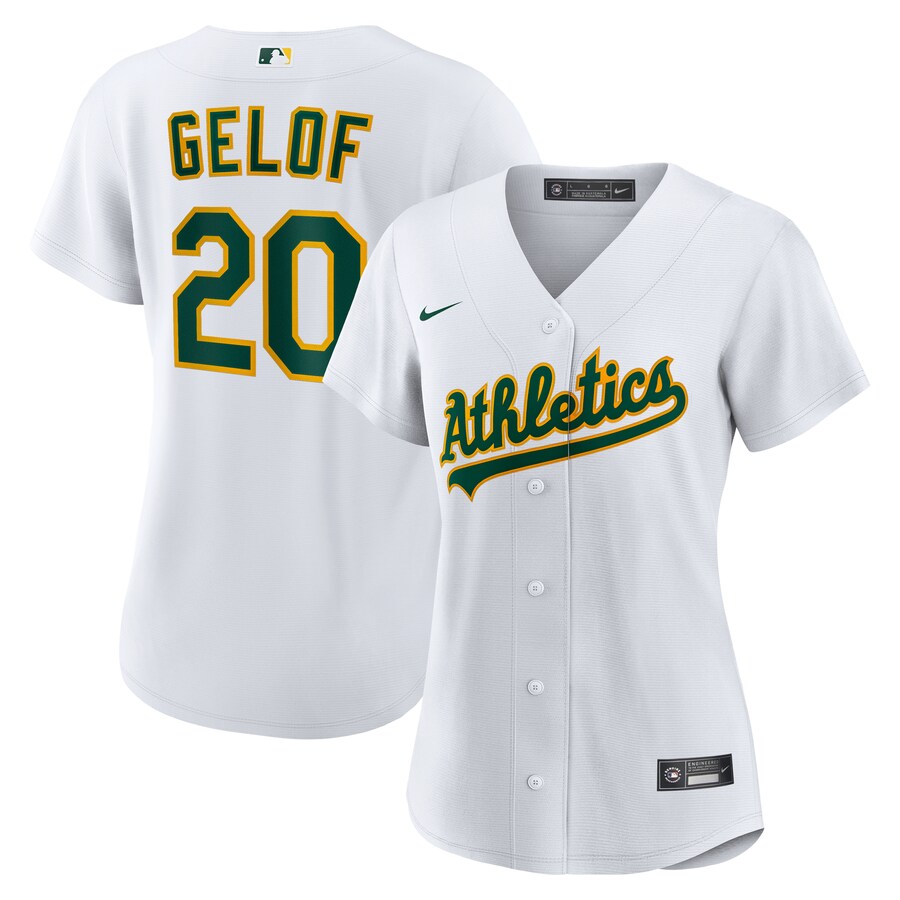 Women's Oakland Athletics Zack Gelof Nike White Home Replica Player Jersey
