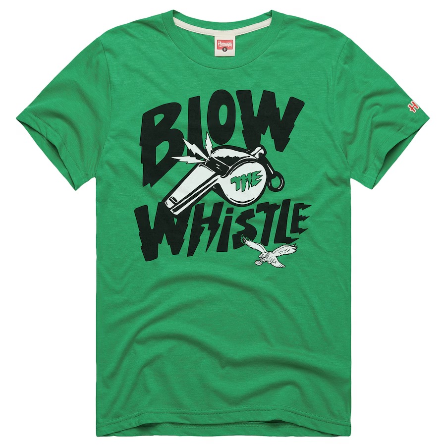 Unisex Philadelphia Eagles  Homage Kelly Green  Blow The Whistle Tri-Blend T-Shirt