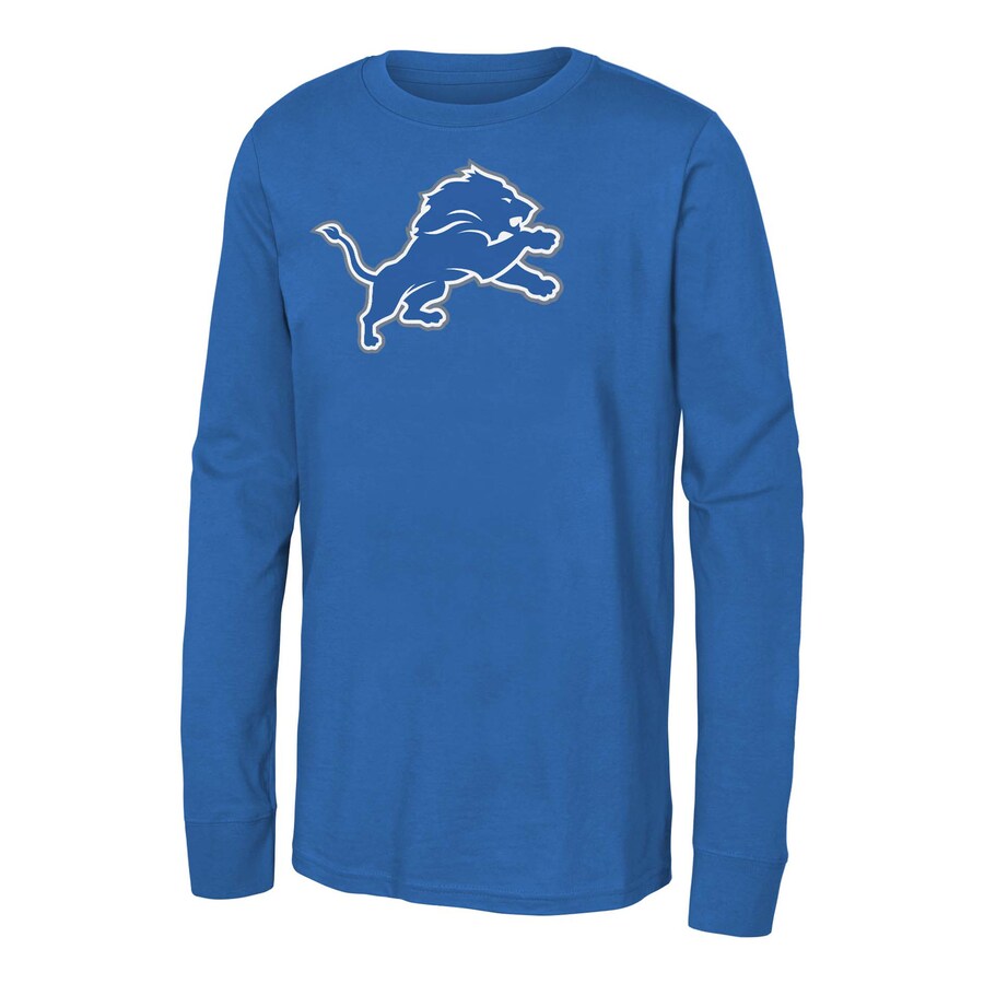 Youth Detroit Lions Blue Primary Logo Long Sleeve T-Shirt