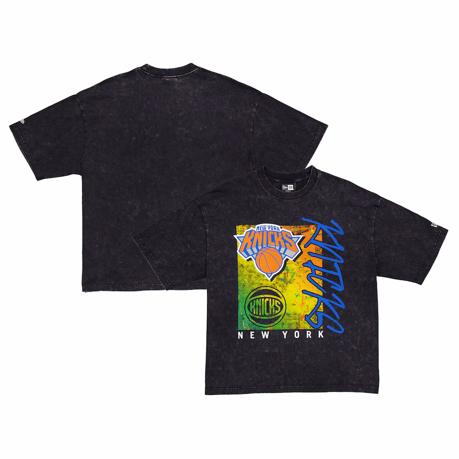 Men's New York Knicks New Era Black Sport Classics Enzyme Washed T-Shirt