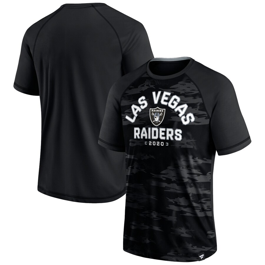 Men's Las Vegas Raiders Fanatics Black Hail Mary Raglan T-Shirt