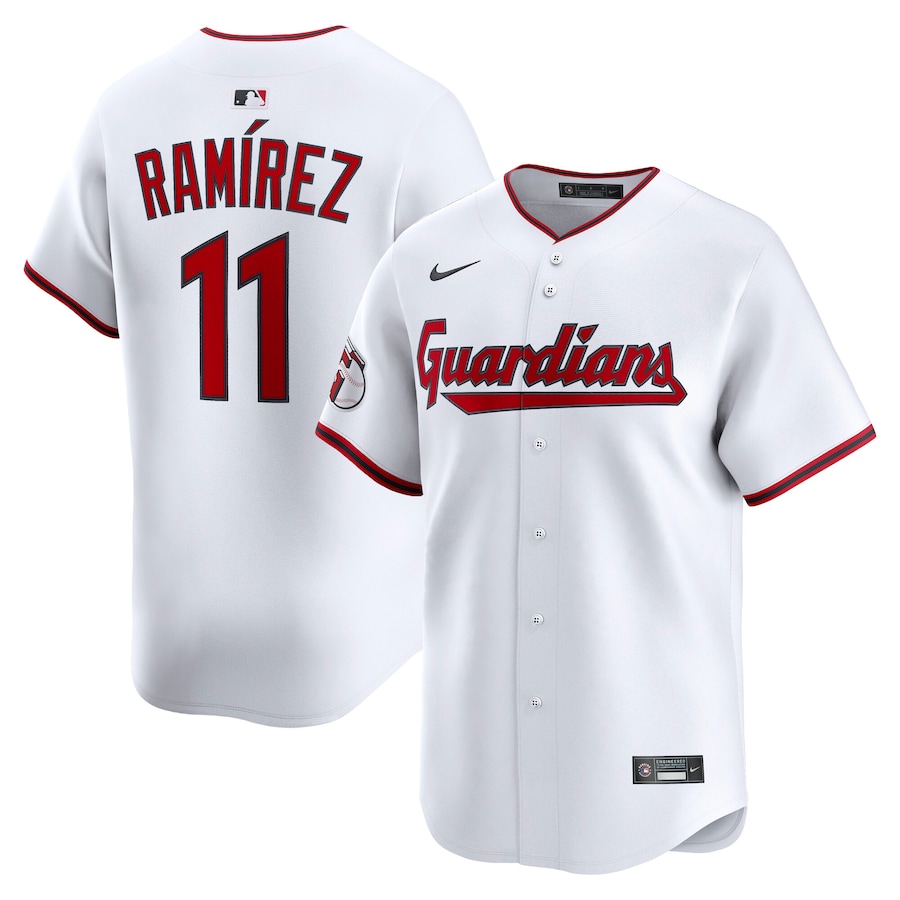 Men's Cleveland Guardians Jose Ramirez Nike White Home Limited Jersey