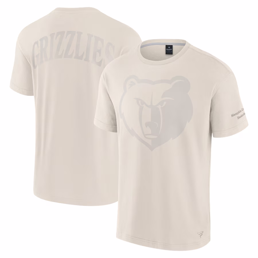 Men's Memphis Grizzlies Fanatics Cream Elements Iconic T-Shirt
