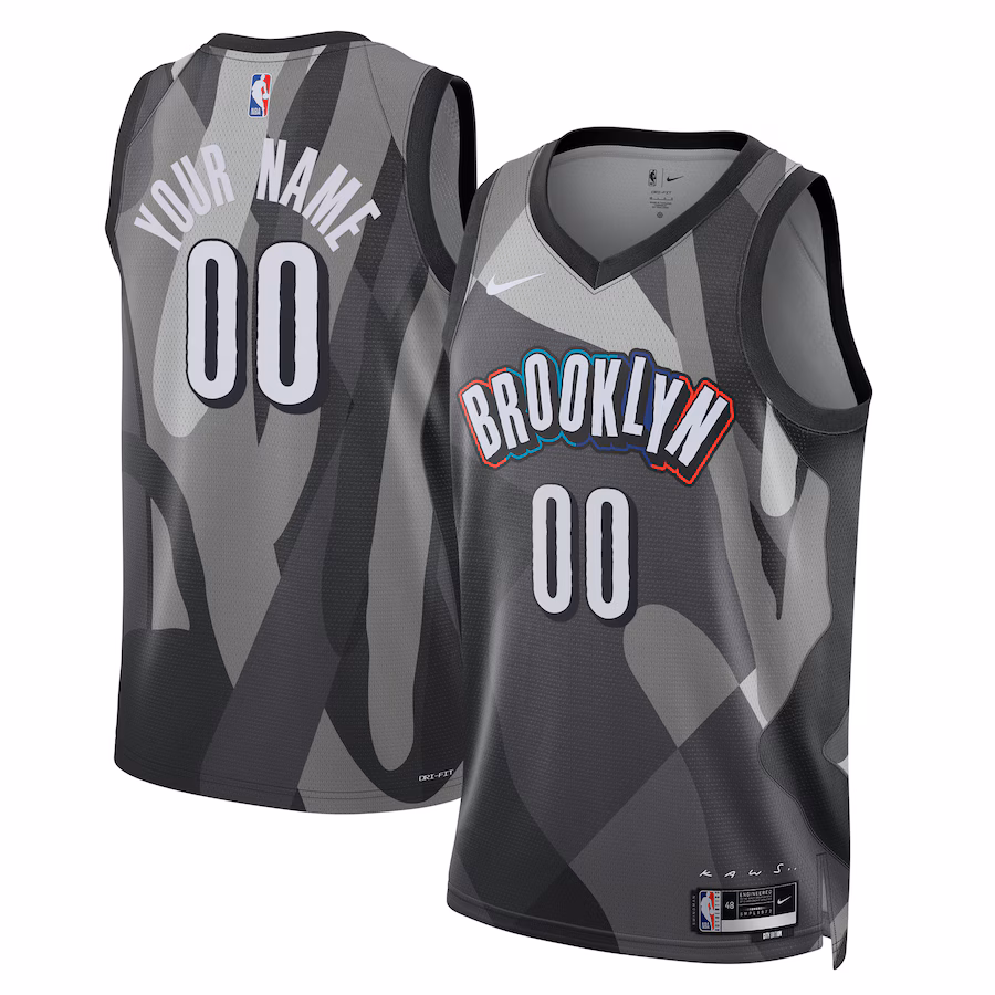 Unisex Brooklyn Nets Nike Gray 2024/25 Custom Swingman Jersey - City Edition